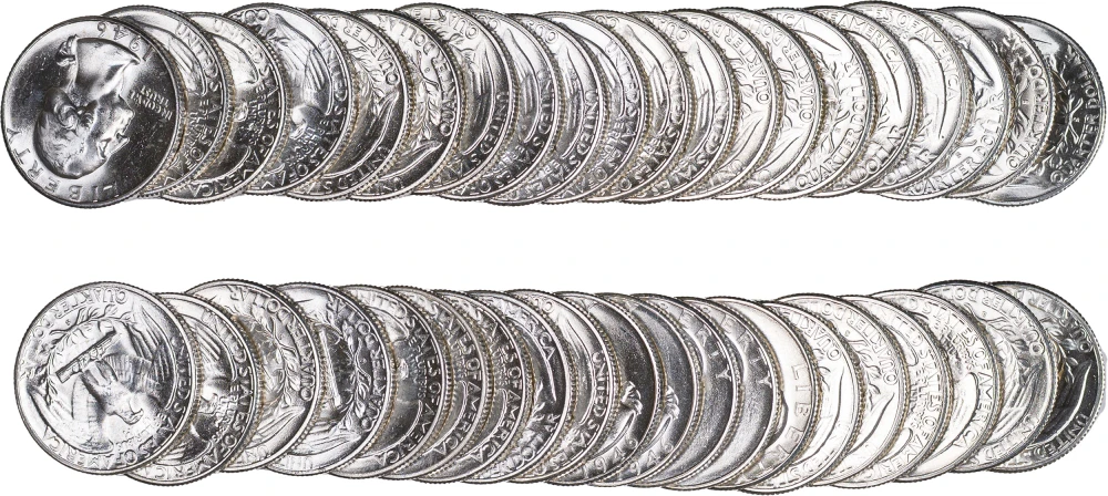 Choice To Gem Roll Of 1946-S Washington Quarters