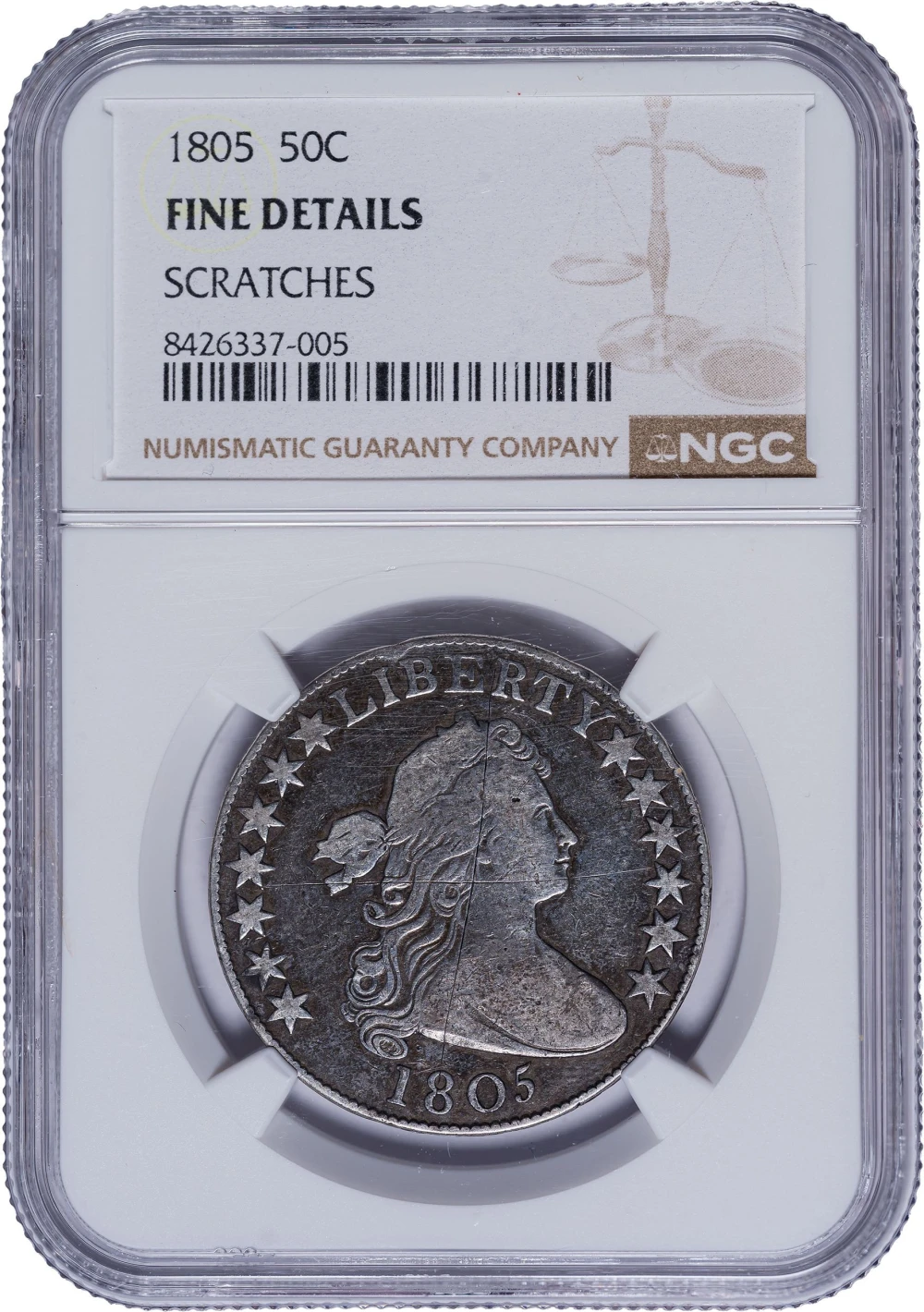NGC Fine Details 1805 Half Dollar