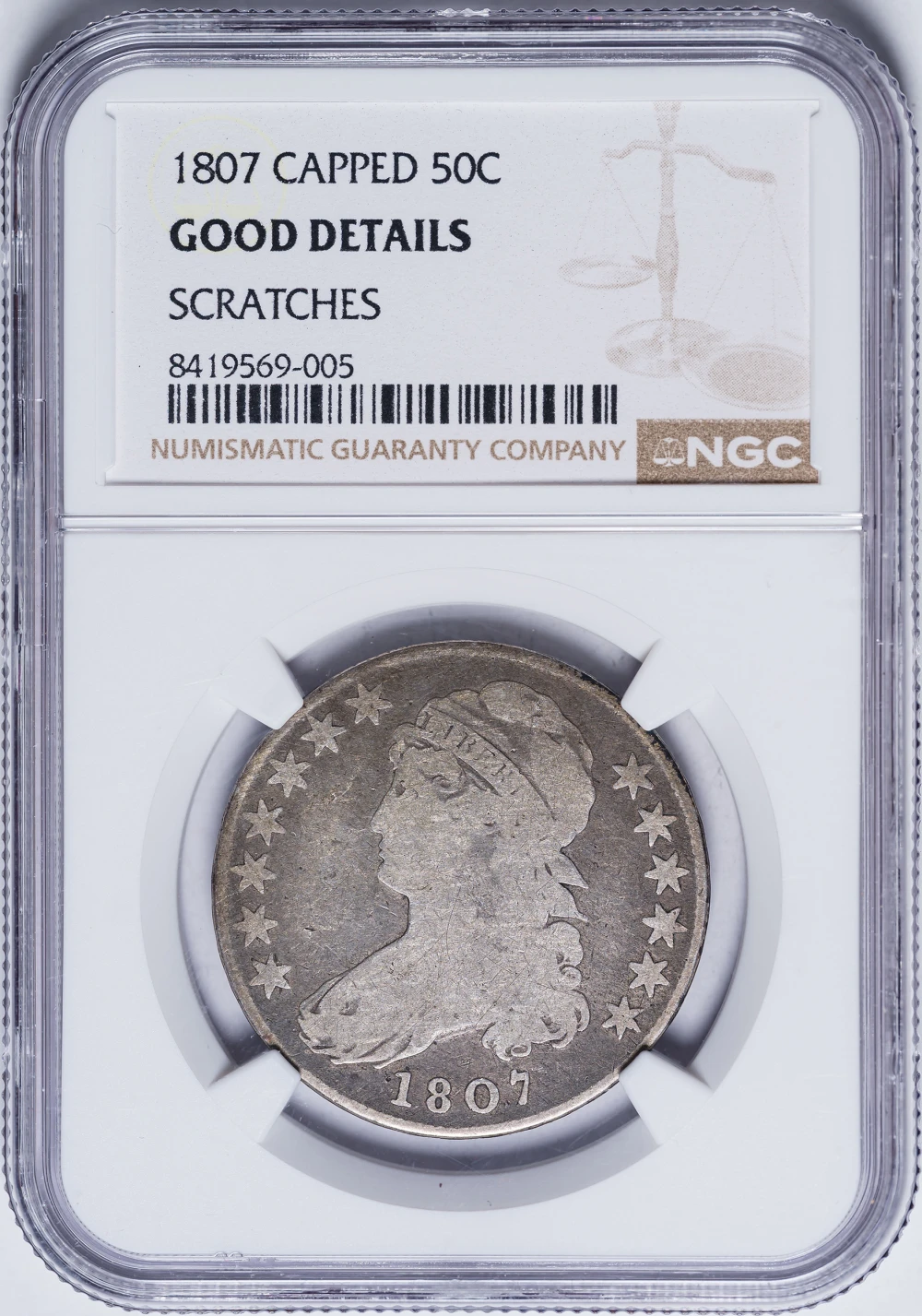 NGC Good Details 1807 Capped Bust Half Dollar