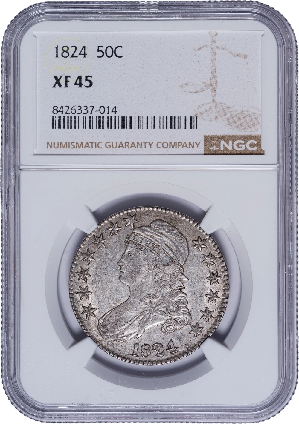 NGC EF-45 1824 Half Dollar
