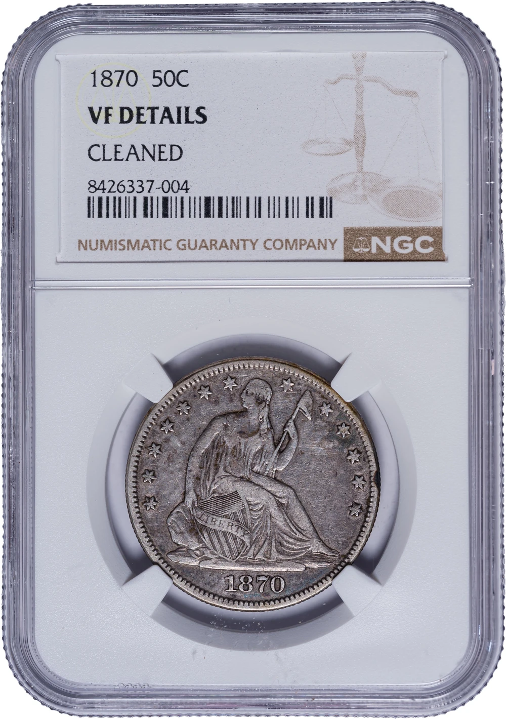 NGC VF Details 1870 Half Dollar