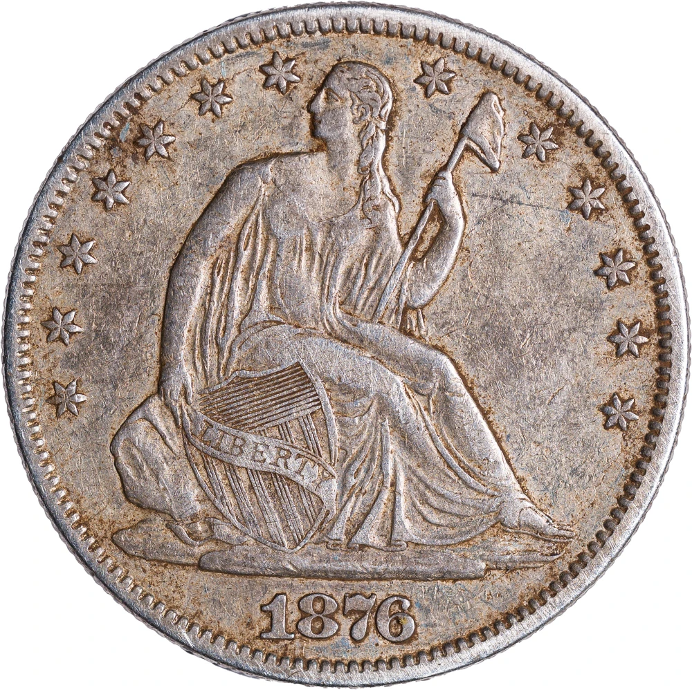 EF-40+ 1876 Half Dollar