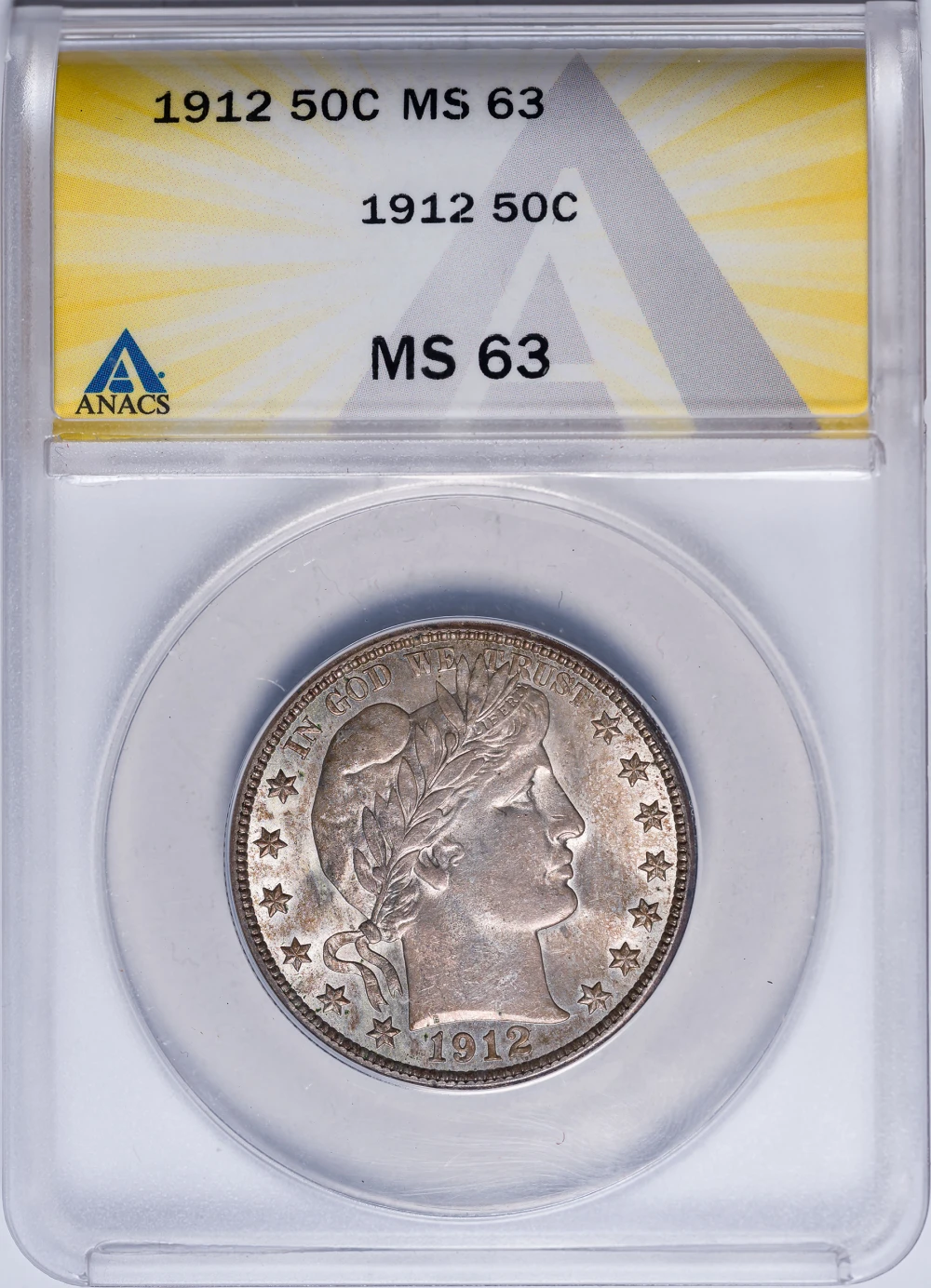ANACS MS-63 1912 Barber Half Dollar