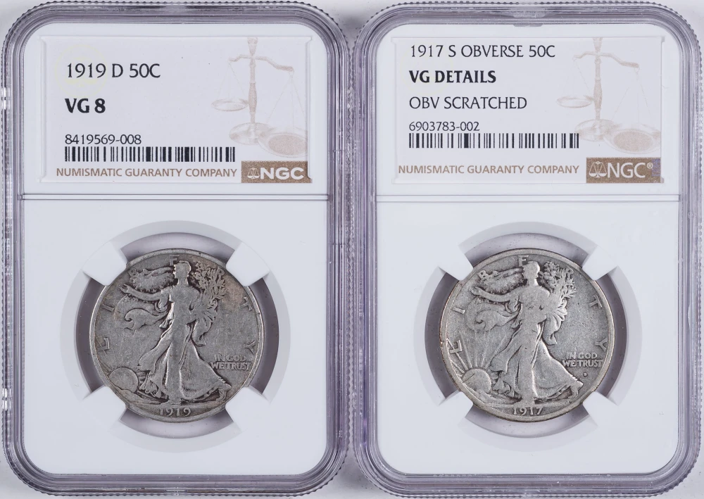 Better Date Early Walking Liberty Half Pair
