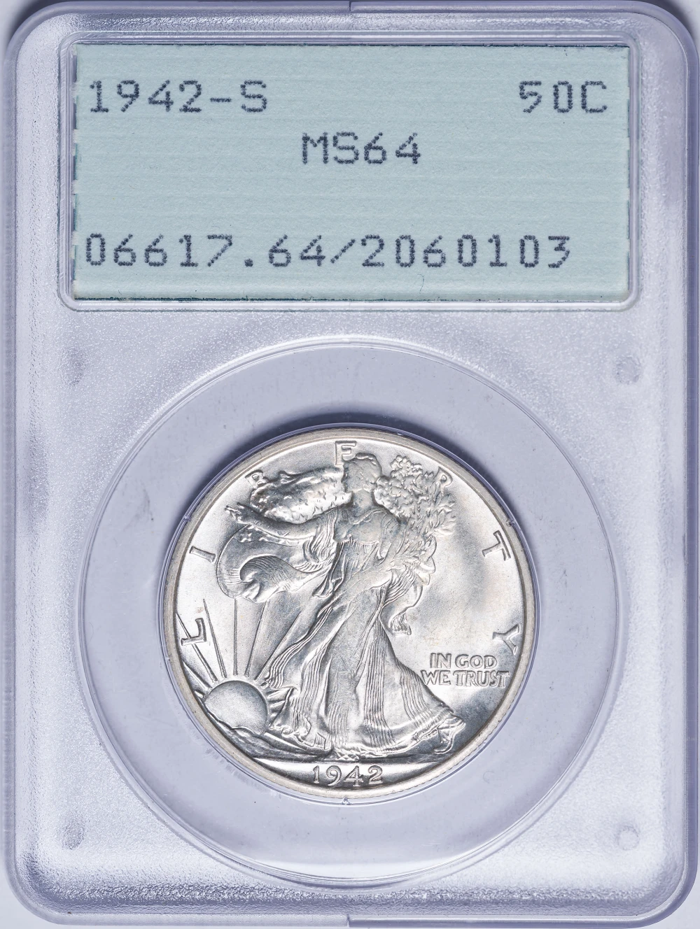 PCGS MS-64 1942-S Walking Liberty Half Dollar