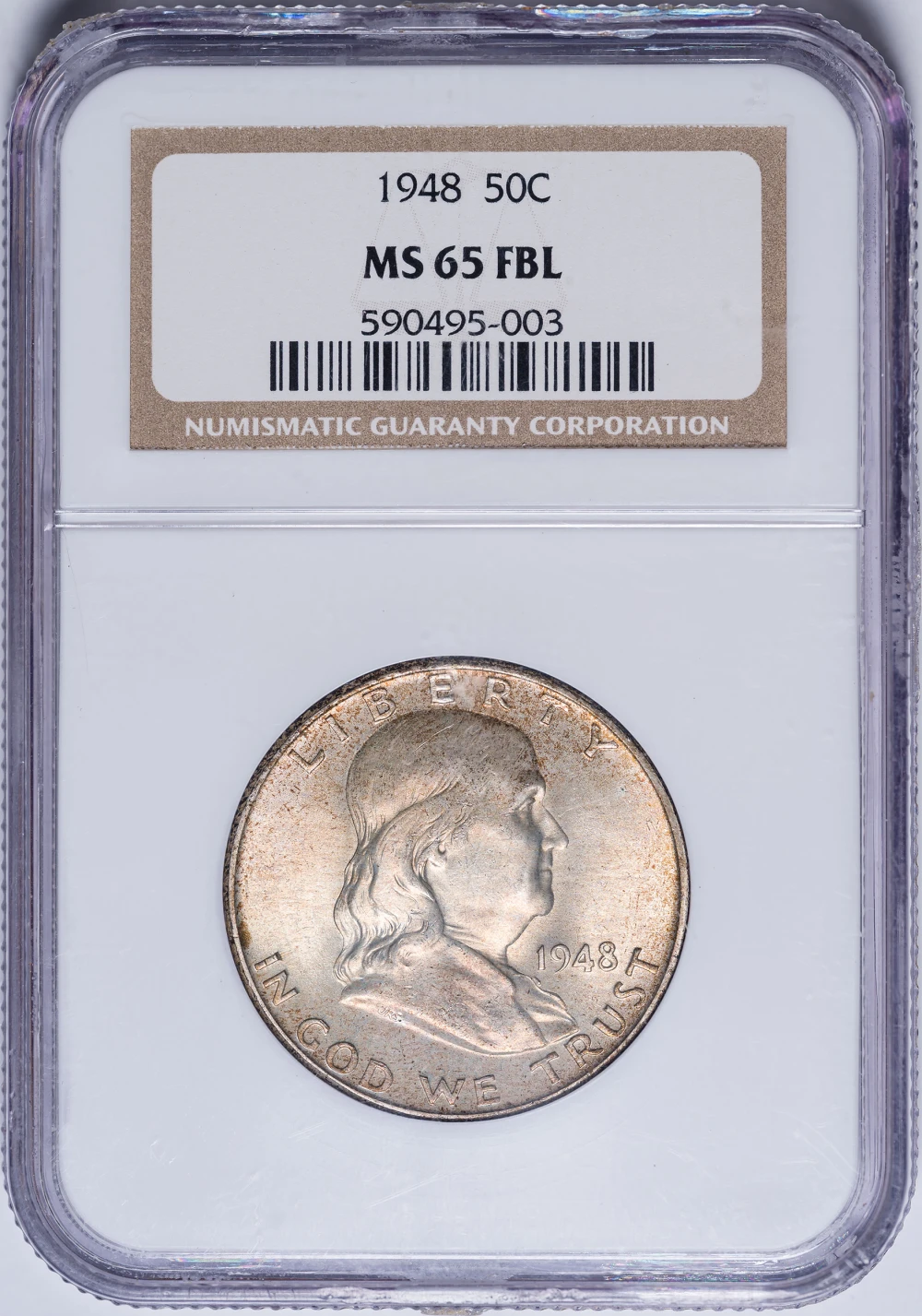 NGC MS-65 FBL 1948 Franklin Half Dollar