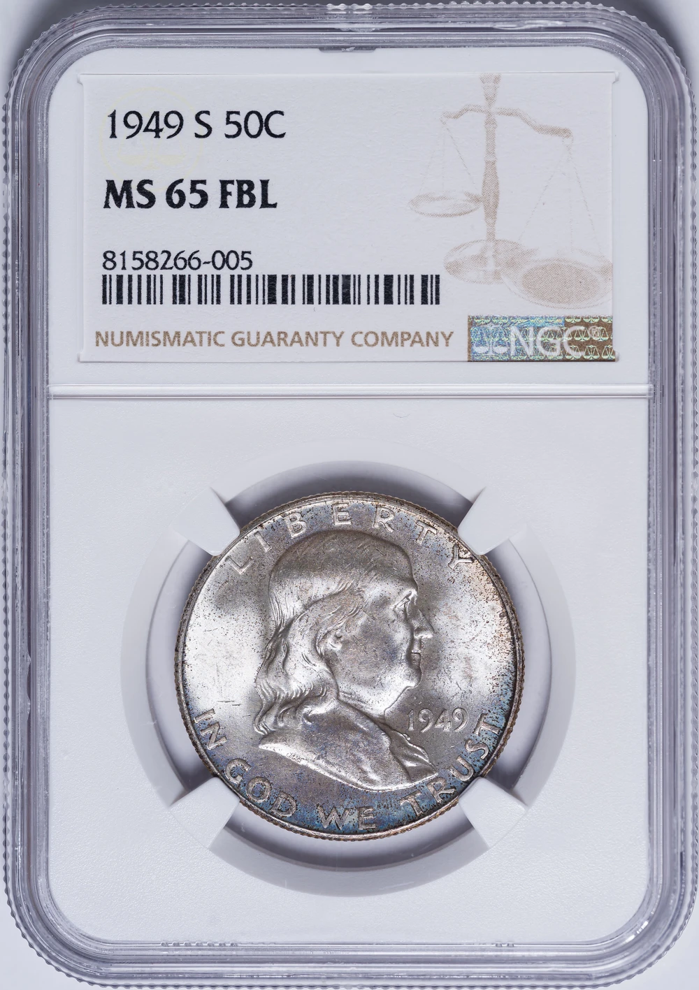NGC MS-65 FBL 1949-S Franklin Half Dollar