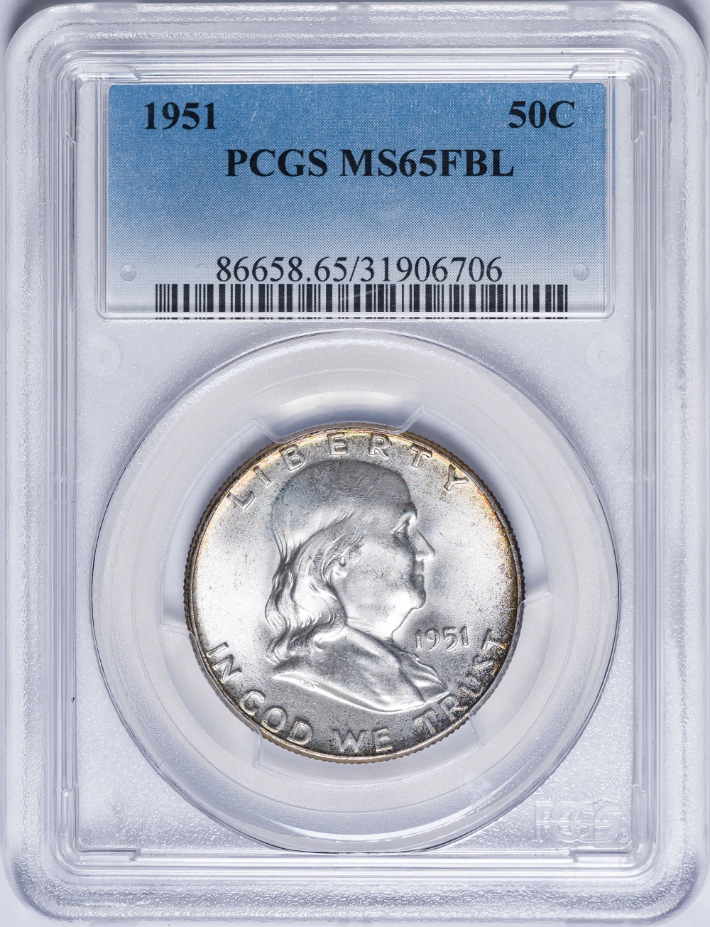 PCGS MS-65 FBL 1951 Franklin Half Dollar