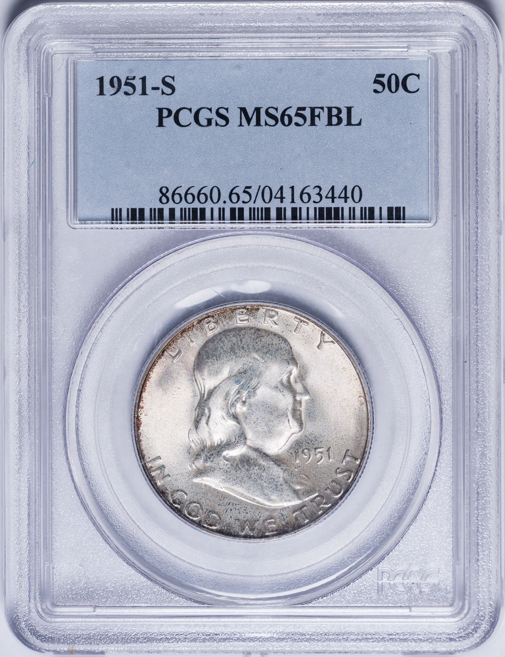 PCGS MS-65 FBL 1951-S Franklin Half Dollar