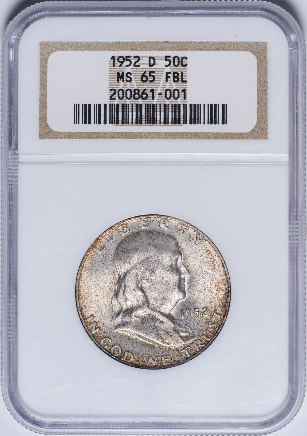 NGC MS-65 FBL 1952-D Franklin Half Dollar