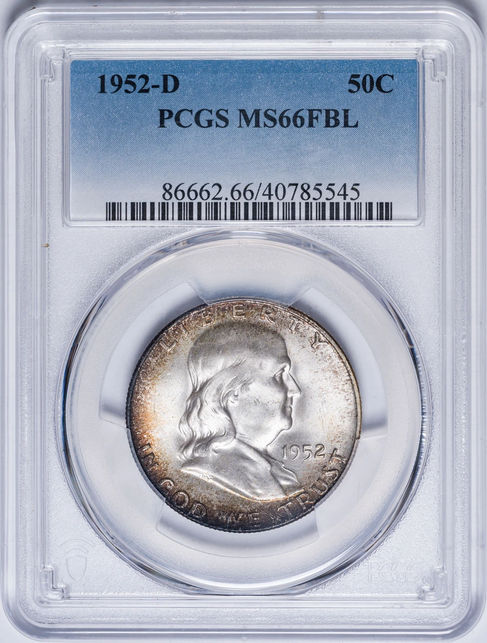 PCGS MS-66 FBL 1952-D Franklin Half Dollar