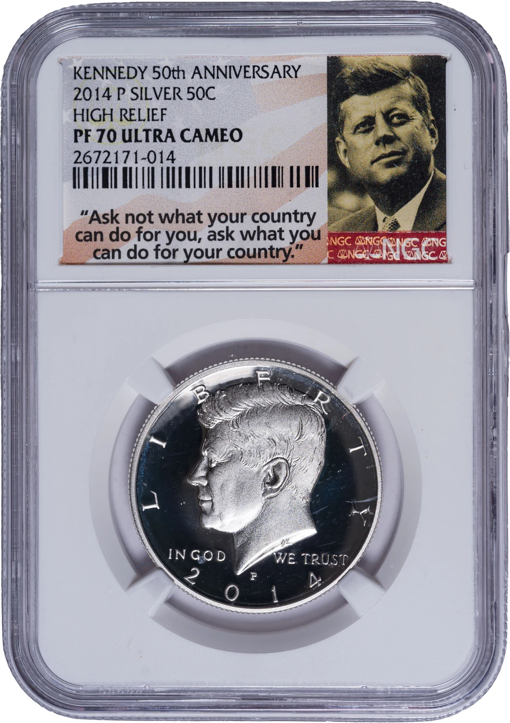 NGC Proof-70 UC 2014-P Silver Half Dollar