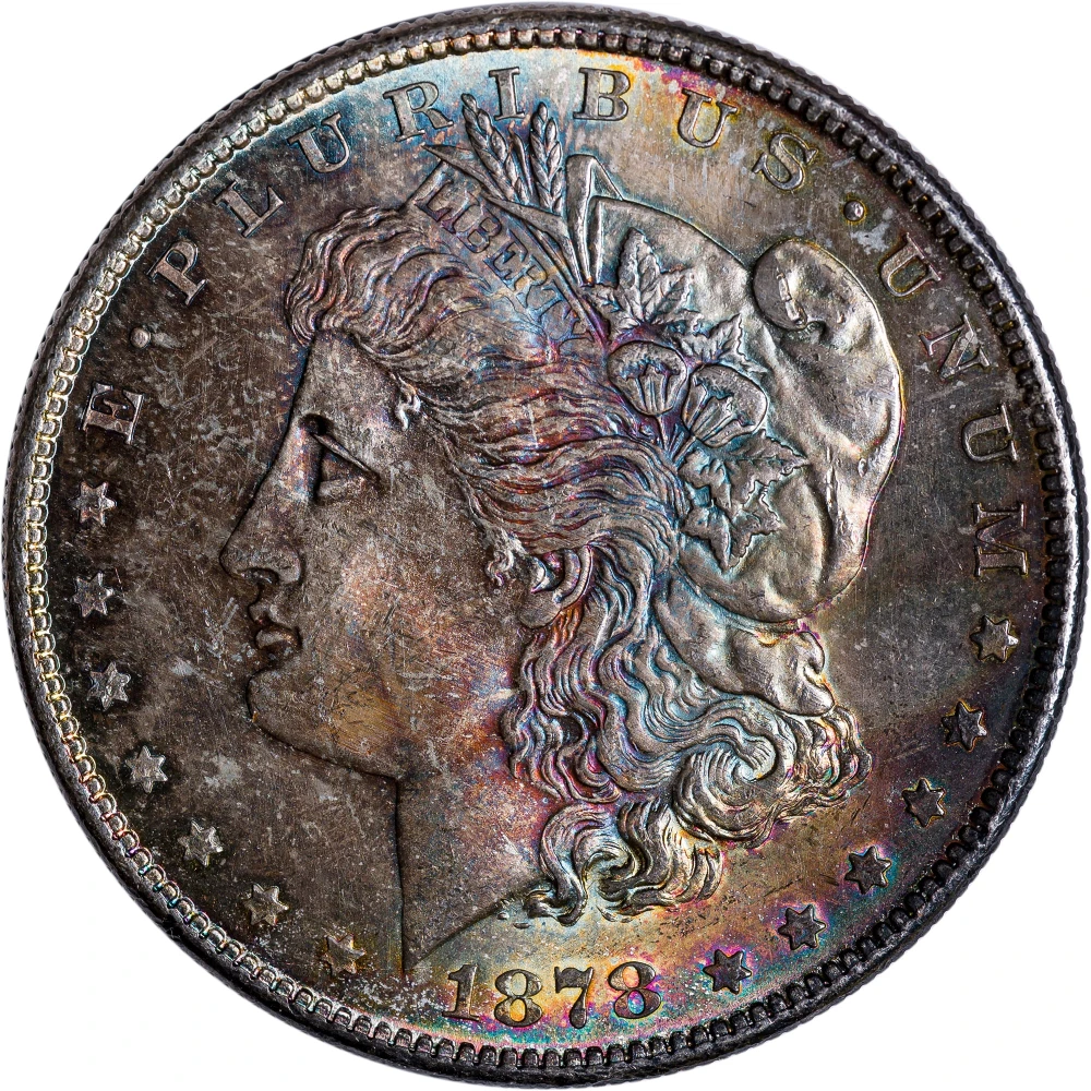 Choice BU-64 Details Multi Colored 1878-S Morgan 
