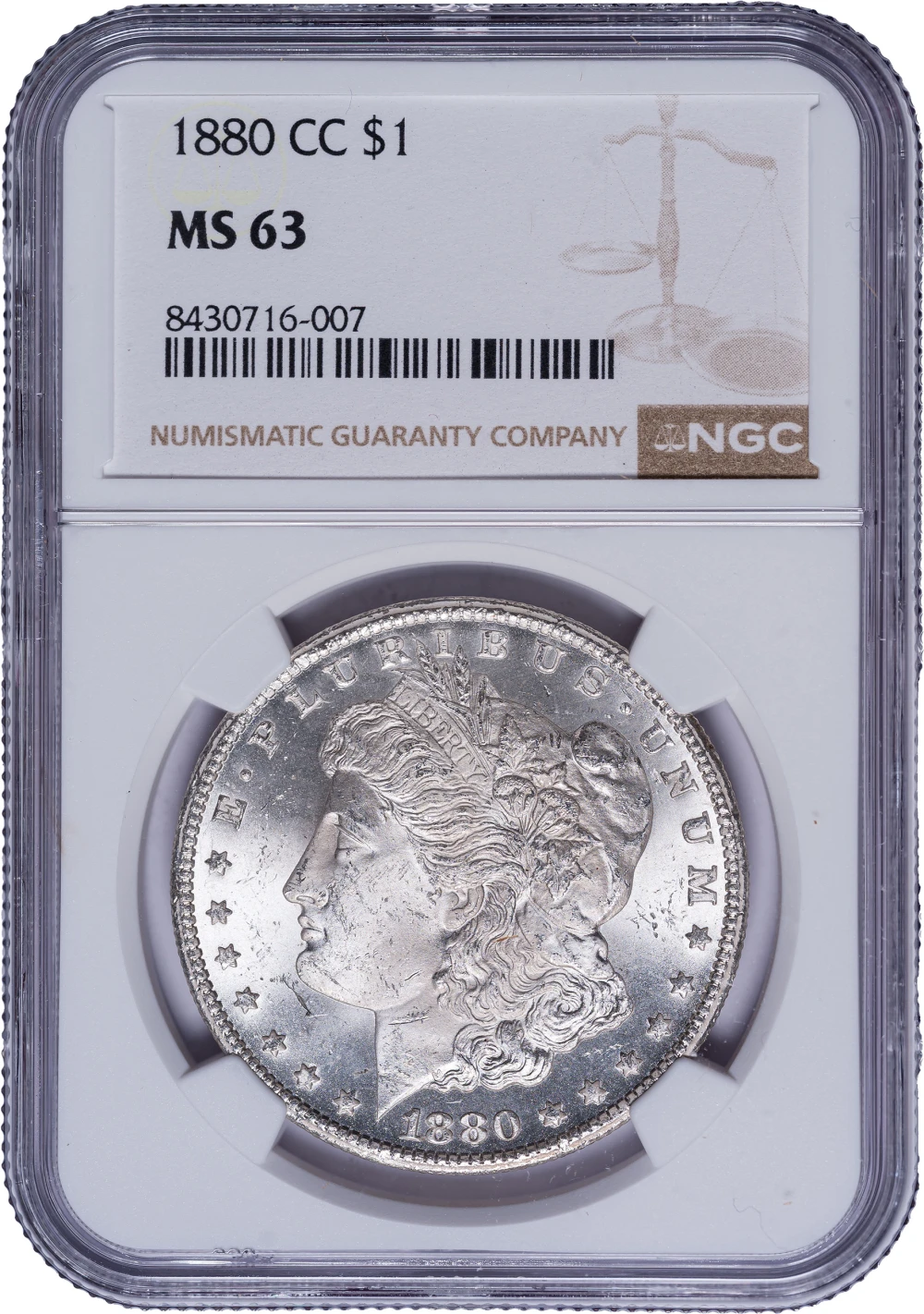 NGC MS-63 1880-CC Morgan Dollar