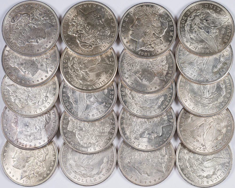 Roll Of AU 1921 Morgan Dollars