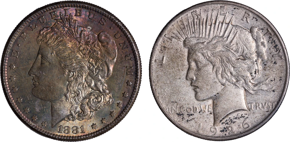 Morgan And Peace Dollar Pair