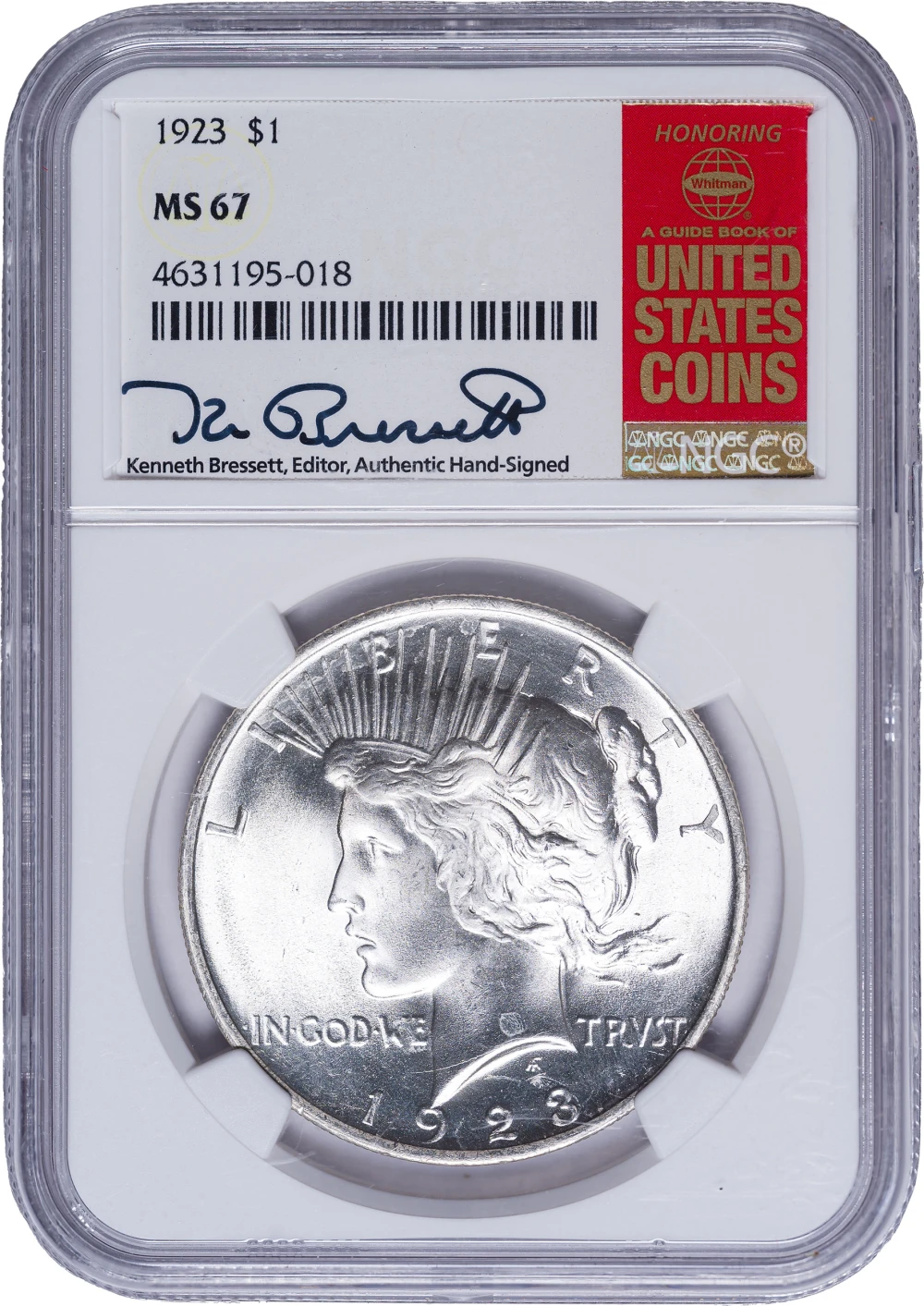 NGC MS-67 1923 Peace Dollar