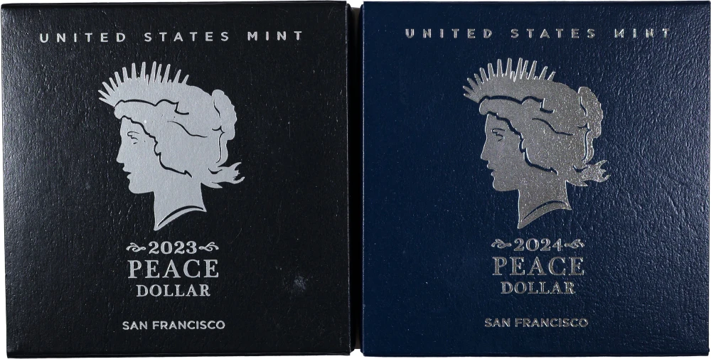 2023 & 2024 Proof Peace Dollar Pair