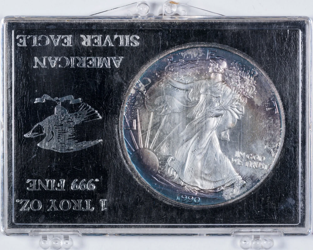 Toned Gem UNC 1990 American Eagle Silver $1