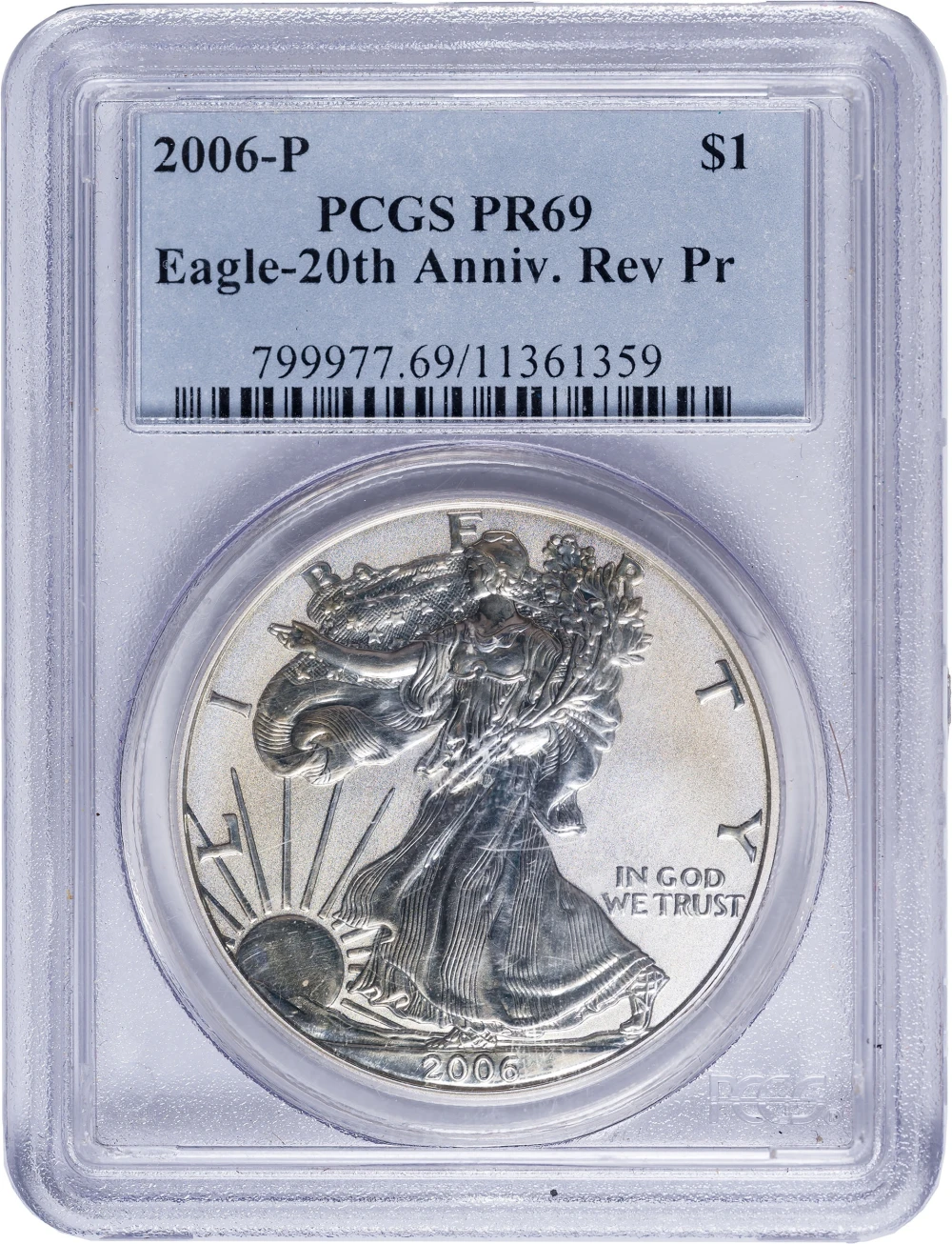 PCGS PR-69 Reverse Proof 2006 Silver Eagle