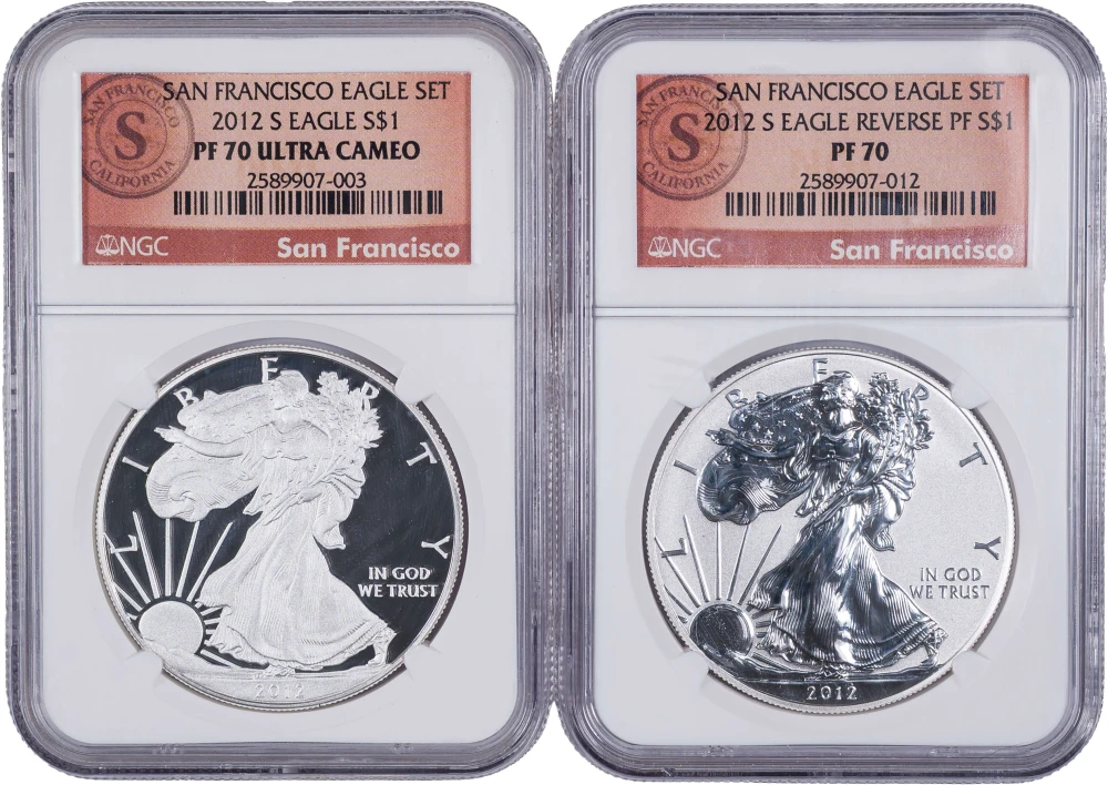 NGC Proof 2012-S American Eagle Dollar Duo