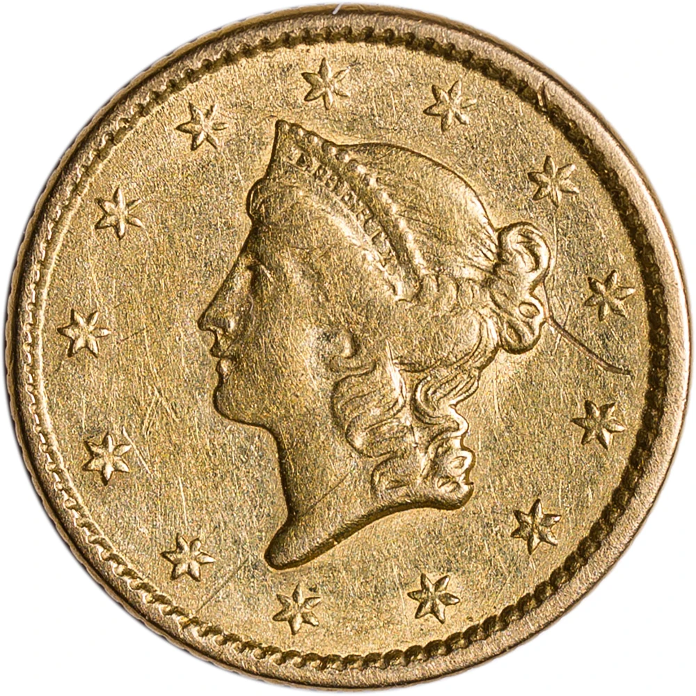 EF Details 1850 $1 Gold
