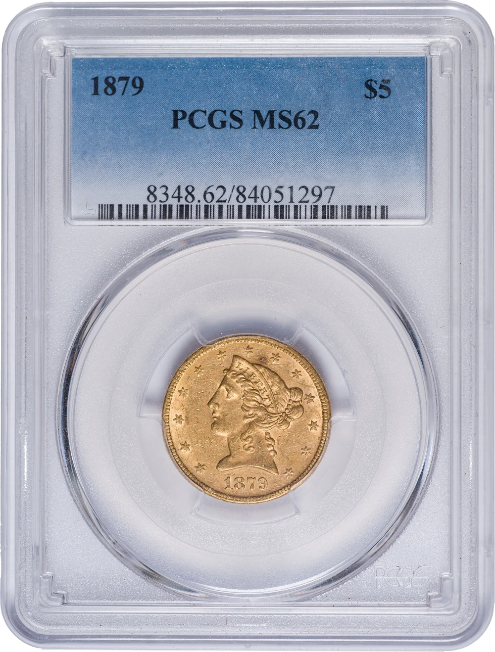 PCGS MS-62 1879 $5 Gold
