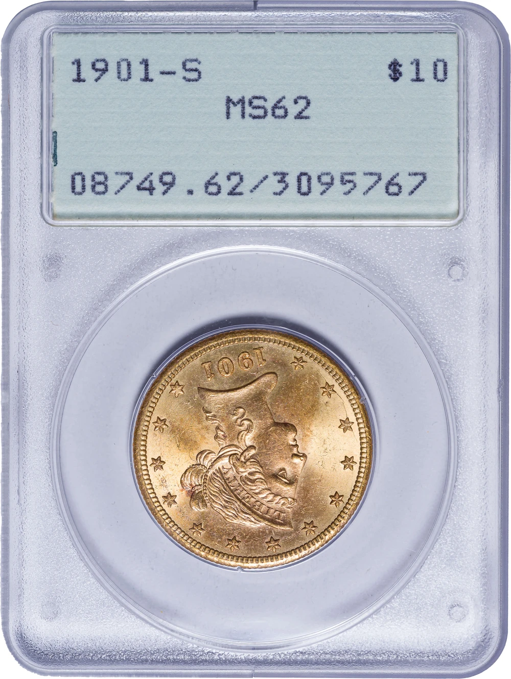 PCGS MS-62 Rattler 1901-S $10 Gold Liberty