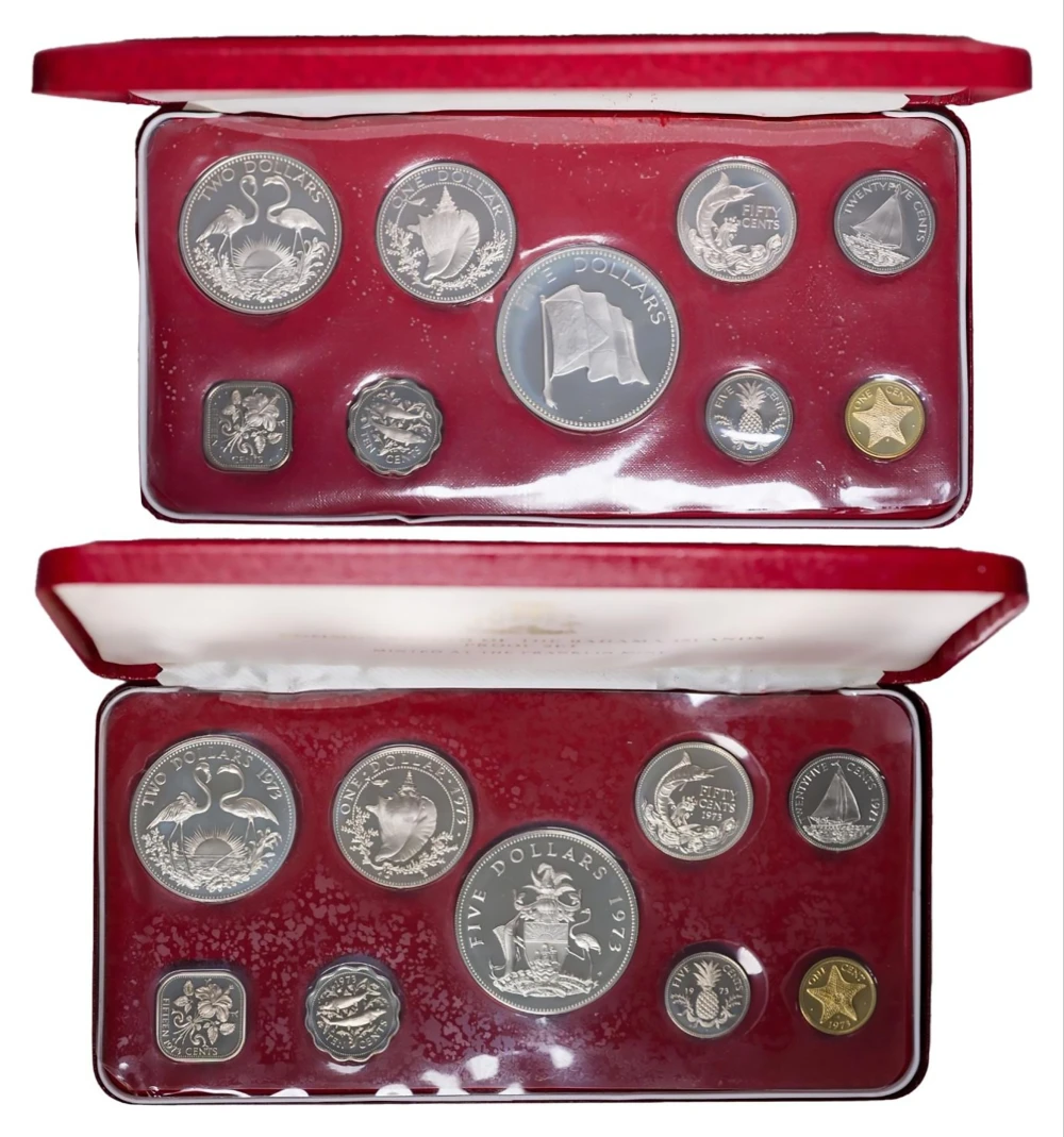 Bahamas. 1973 & 1974 Silver Proof Sets