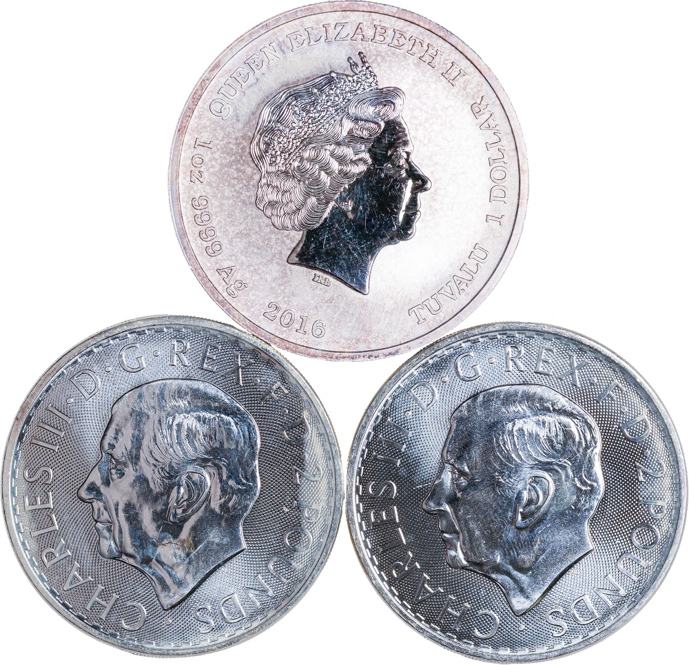 3 Pcs One Ounce World Silver Issues