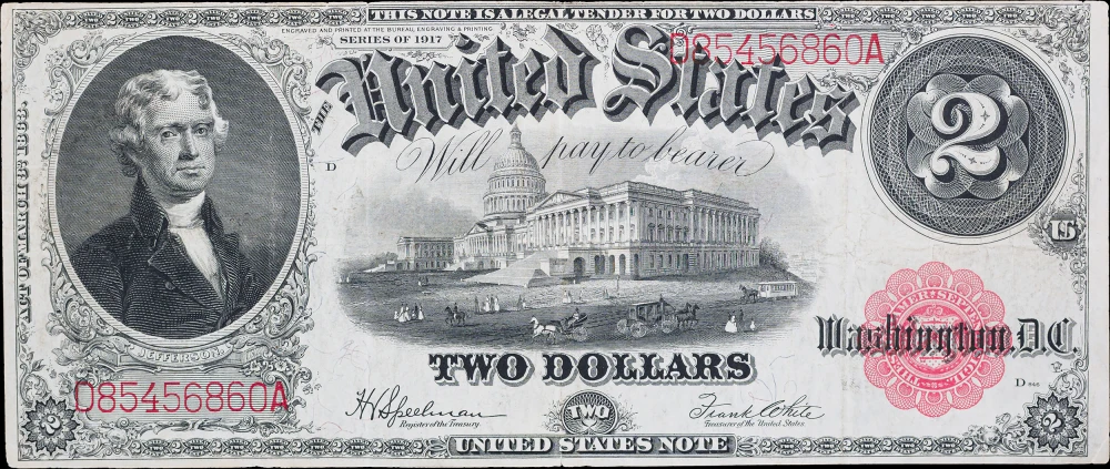 VF 1917 $2 Legal Tender