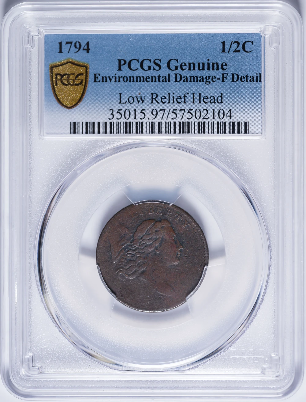 PCGS Fine Details 1794 Half Cent