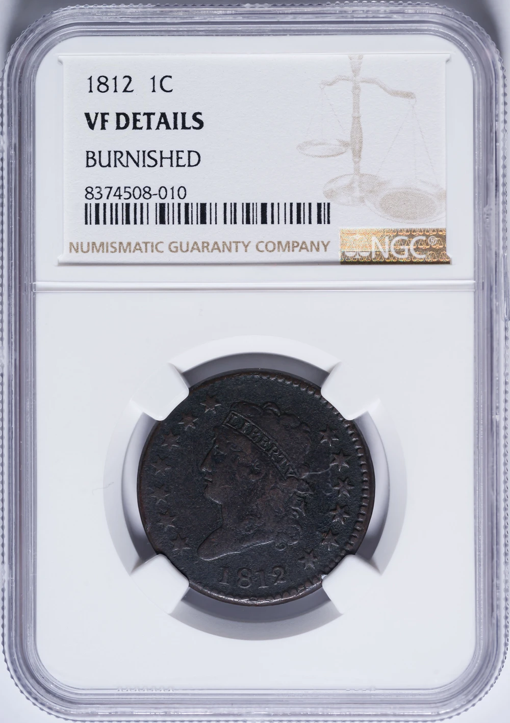 NGC VF Details 1812 Large Cent