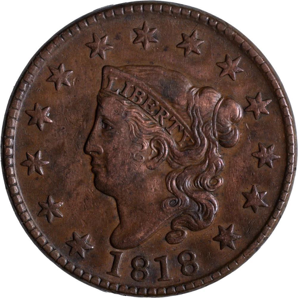 EF-40 Details 1818 Large Cent