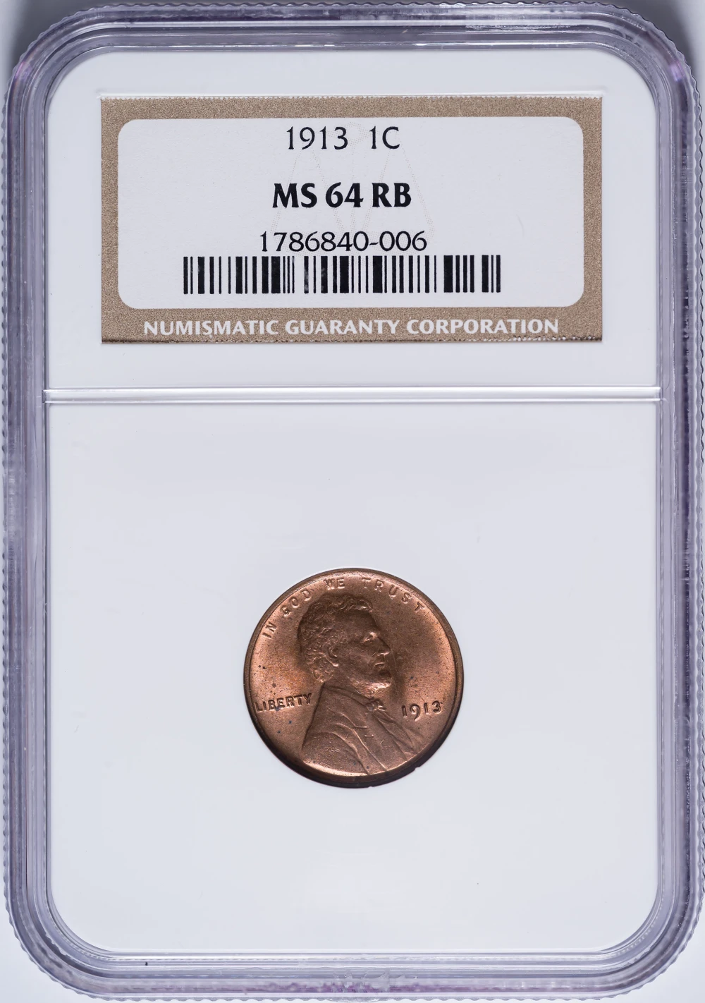 NGC MS-64 RB 1913 Lincoln Cent