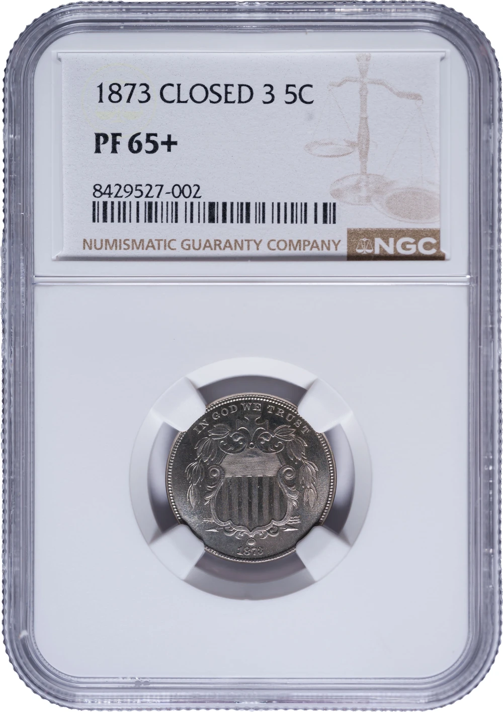 NGC Proof-65+ 1873 Shield Nickel