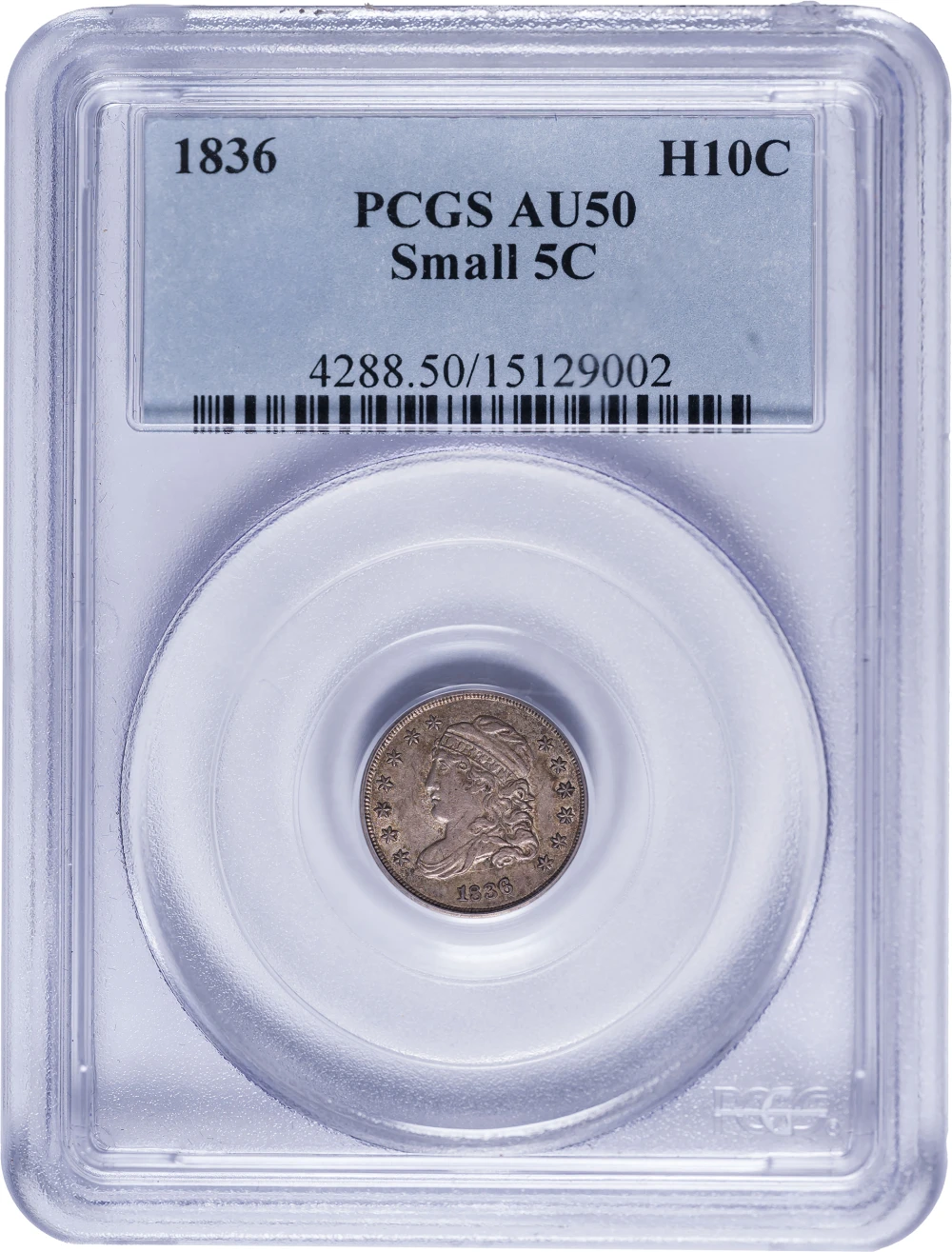 PCGS AU-50 1836 Bust Half Dime