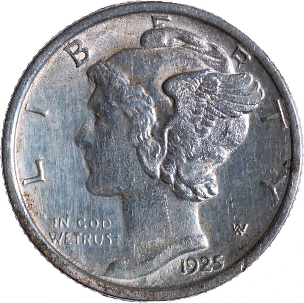 BU-60 FSB Details 1925-D Mercury Dime