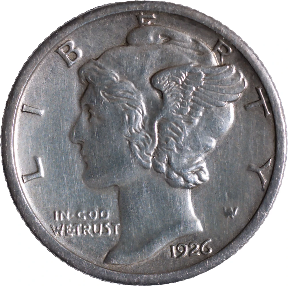 AU+ Details 1926-S Mercury Dime