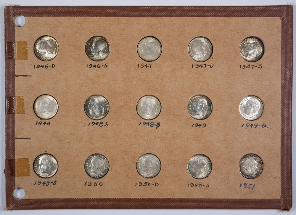 Gem 1946-64 Roosevelt Dime Set