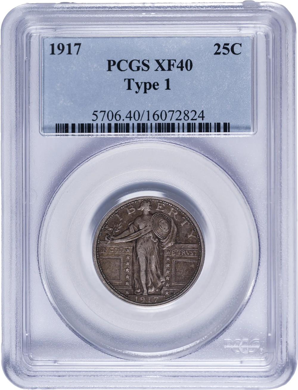 PCGS EF-40 1917 TI Standing Liberty Quarter