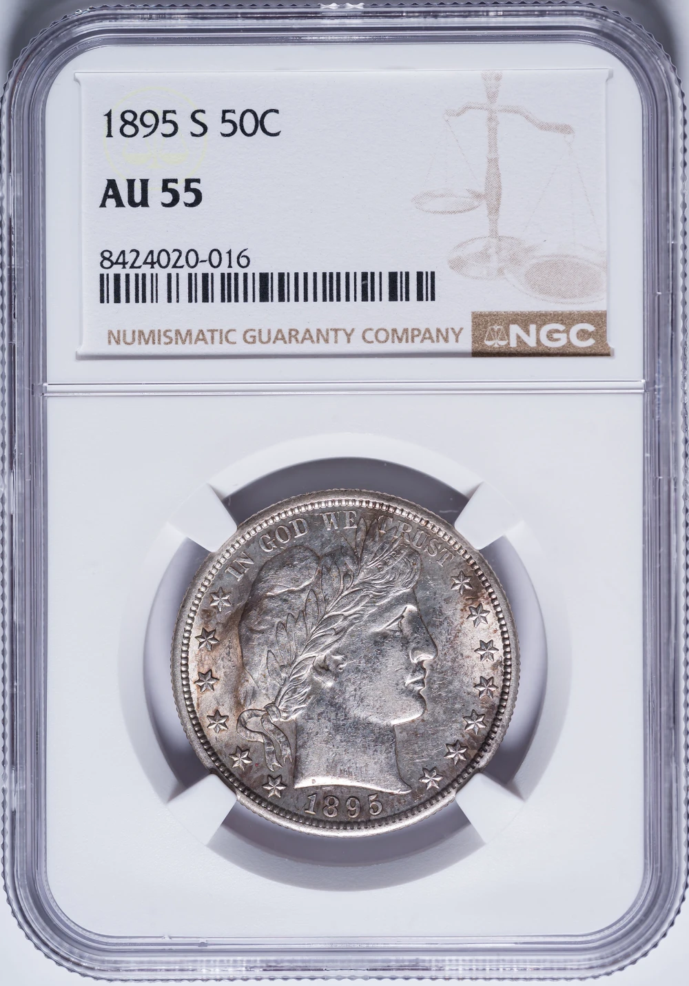 NGC AU-55 1895-S Barber Half Dollar