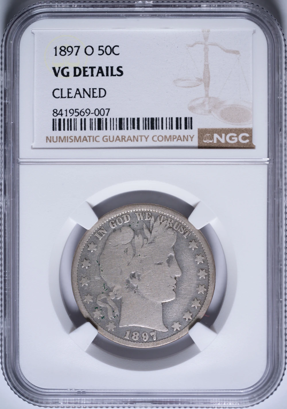 NGC VG Details 1897-O Barber Half Dollar
