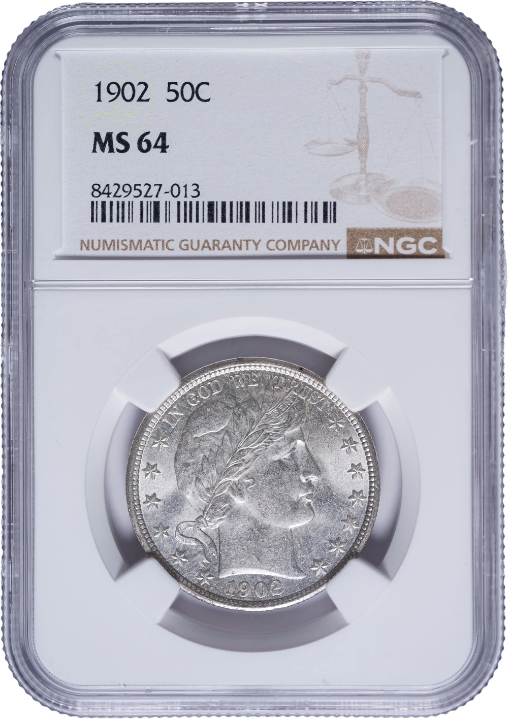 NGC MS-64 1902 Barber Half Dollar