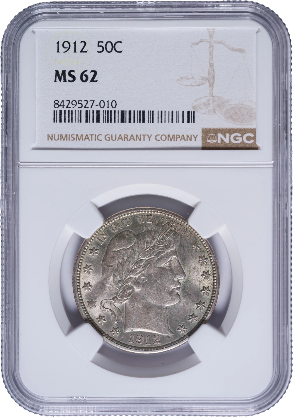 NGC MS-62 1912 Barber Half Dollar
