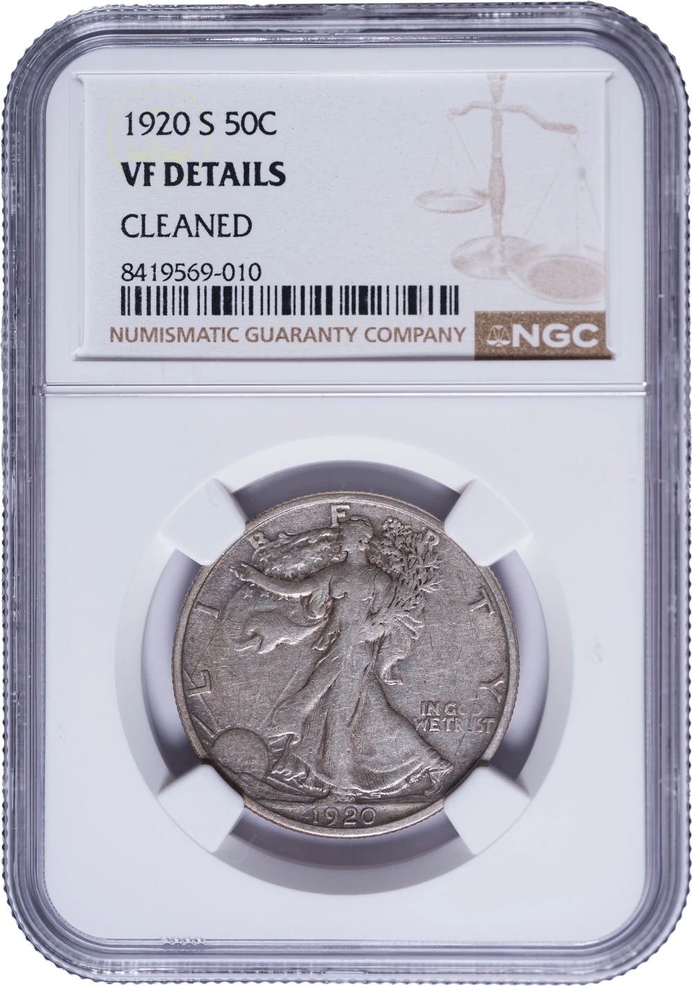 NGC VF Details 1920-S Walking Liberty Half