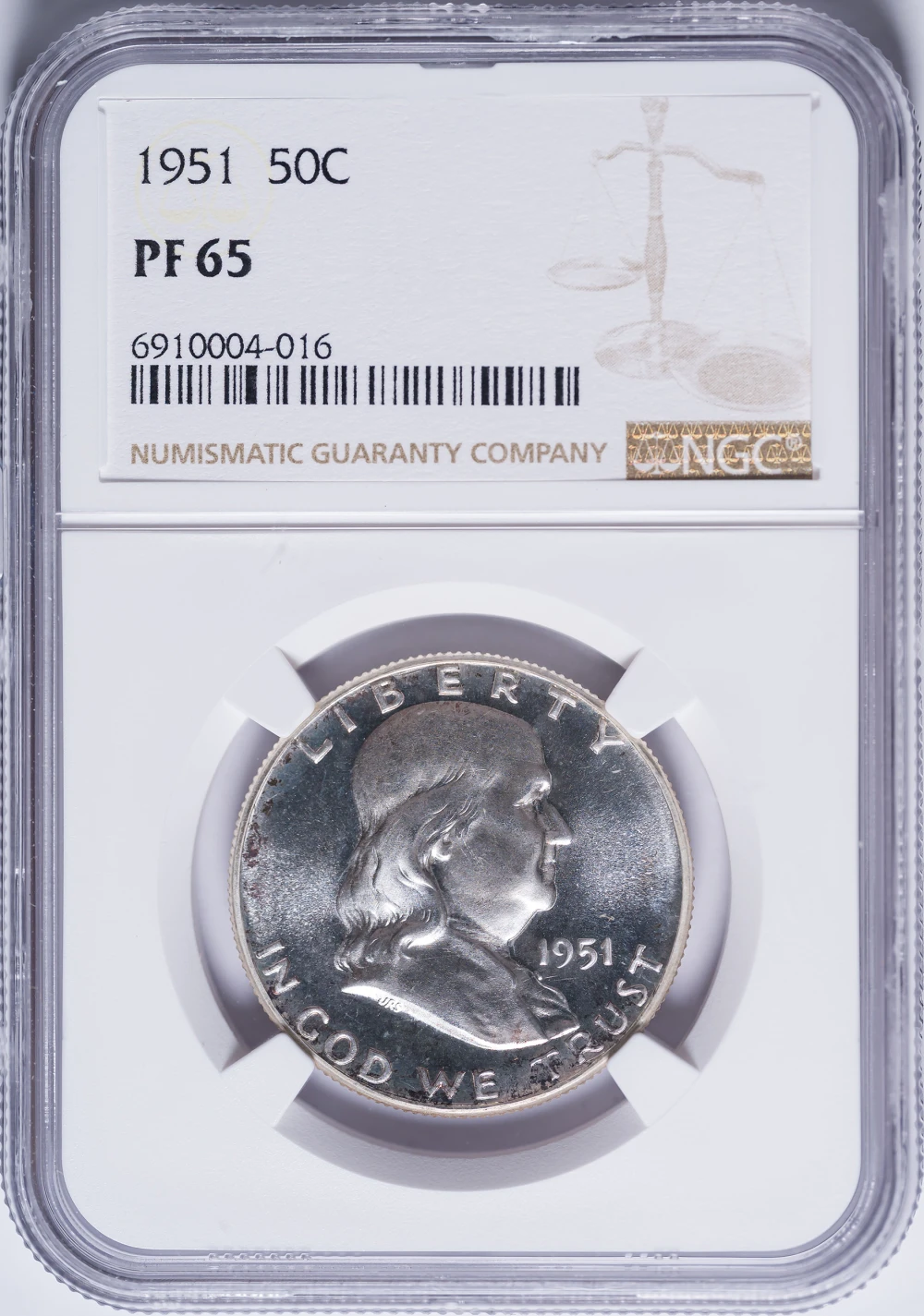 NGC Proof-65 1951 Franklin Half Dollar