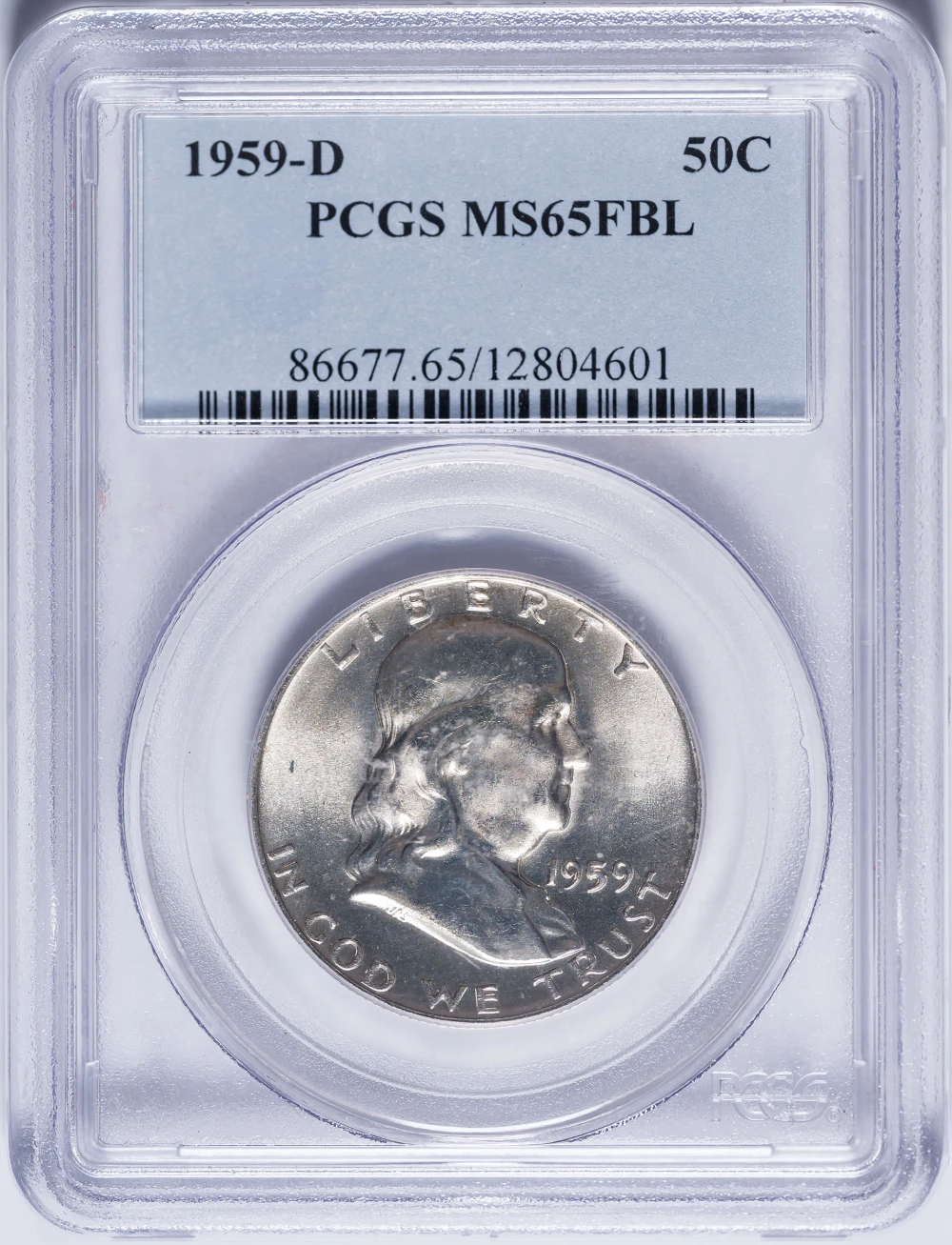 PCGS MS-65 FBL 1959-D Franklin Half Dollar