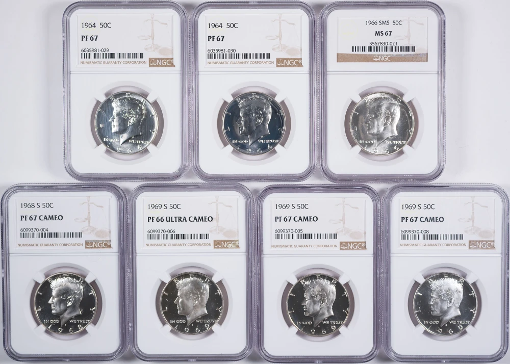 Group Of NGC Certified Kennedy Half Dollars