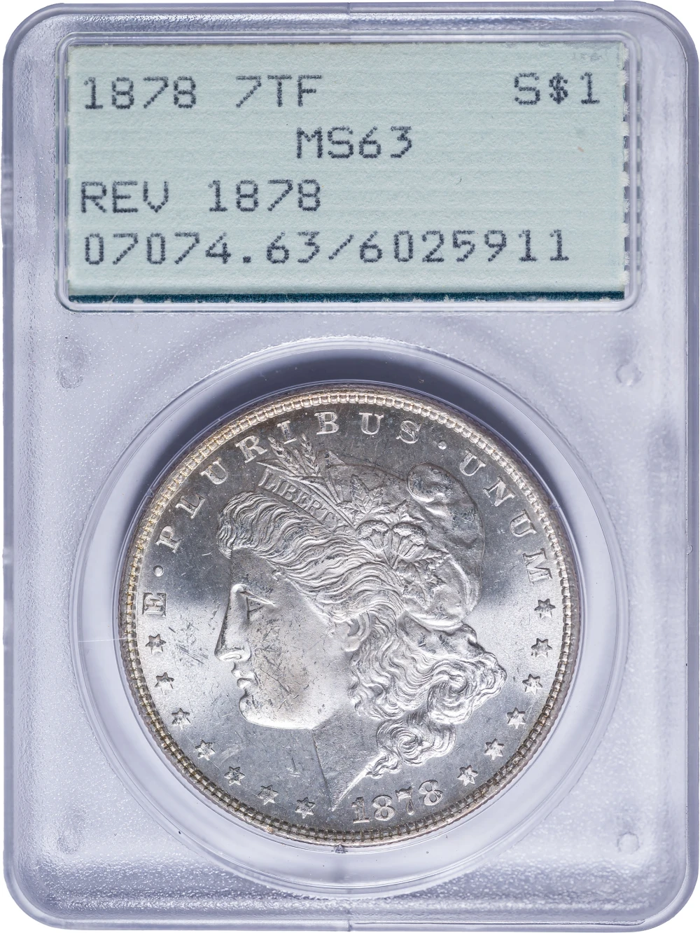 PCGS MS-63 1878 7TF Morgan Dollar